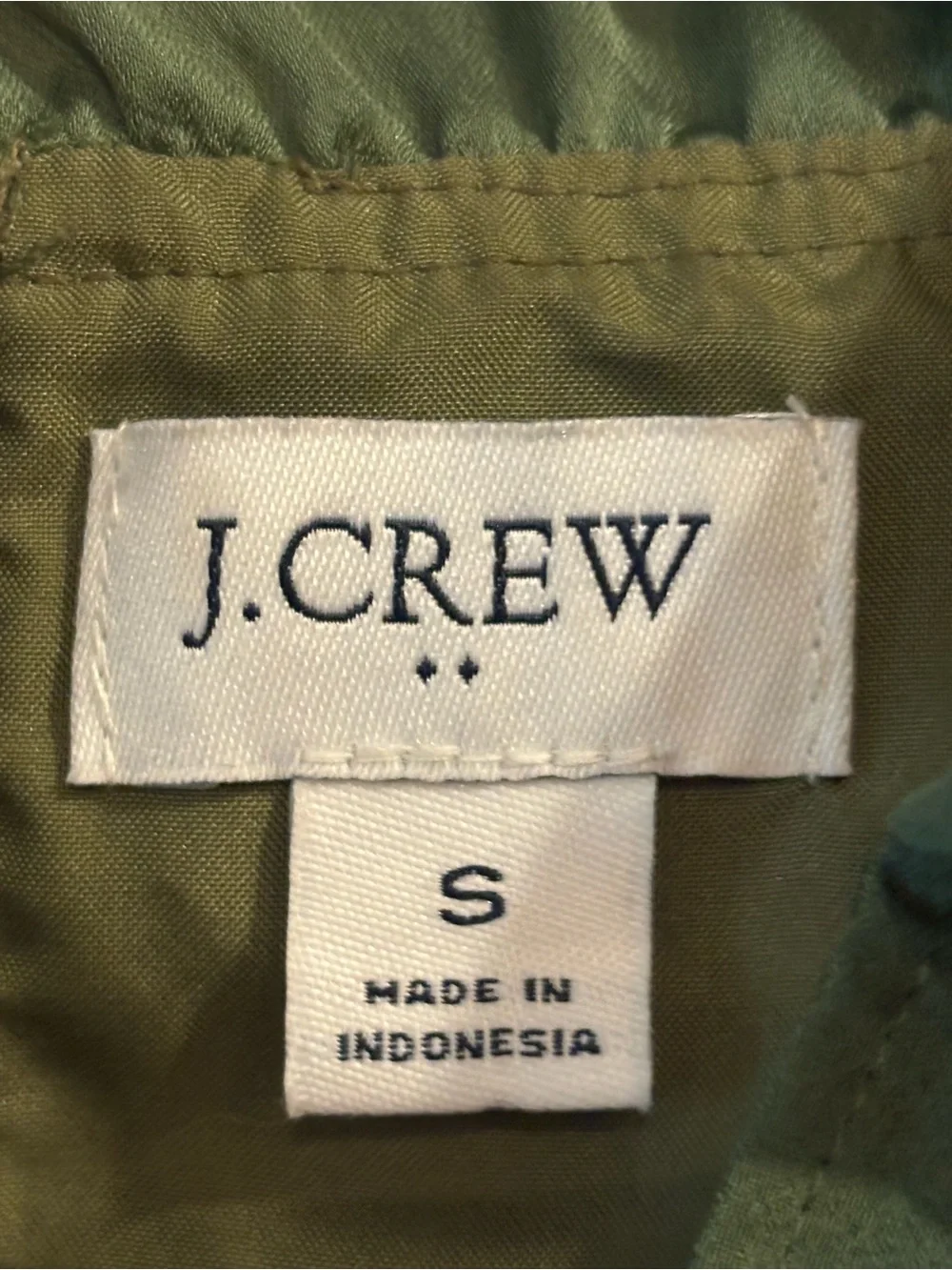 J. Crew Olive Green Sleeveless Ruffle-Neck Camisole